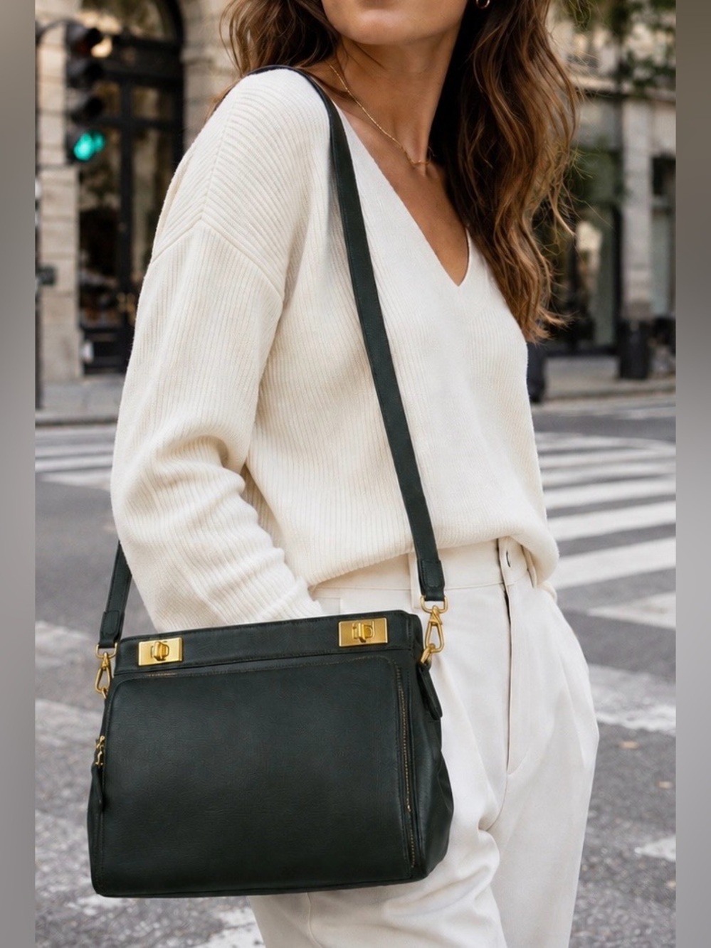 Gucci Saffiano Leather Dark Green Shoulder Bag. Comes with COA
